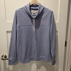 Vineyard Vines Heathered Blue Sweatshirt with Pink Logo